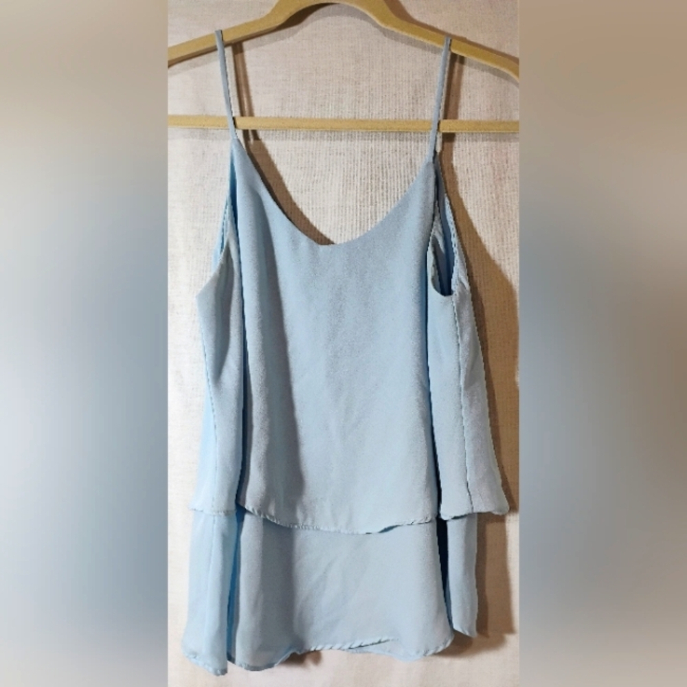 Annabella Sky Blue Layered Camisole